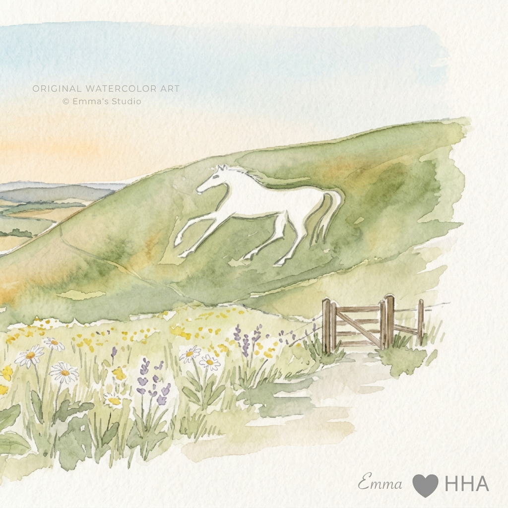 Cherhill White Horse art by Emma Alexander-Cook