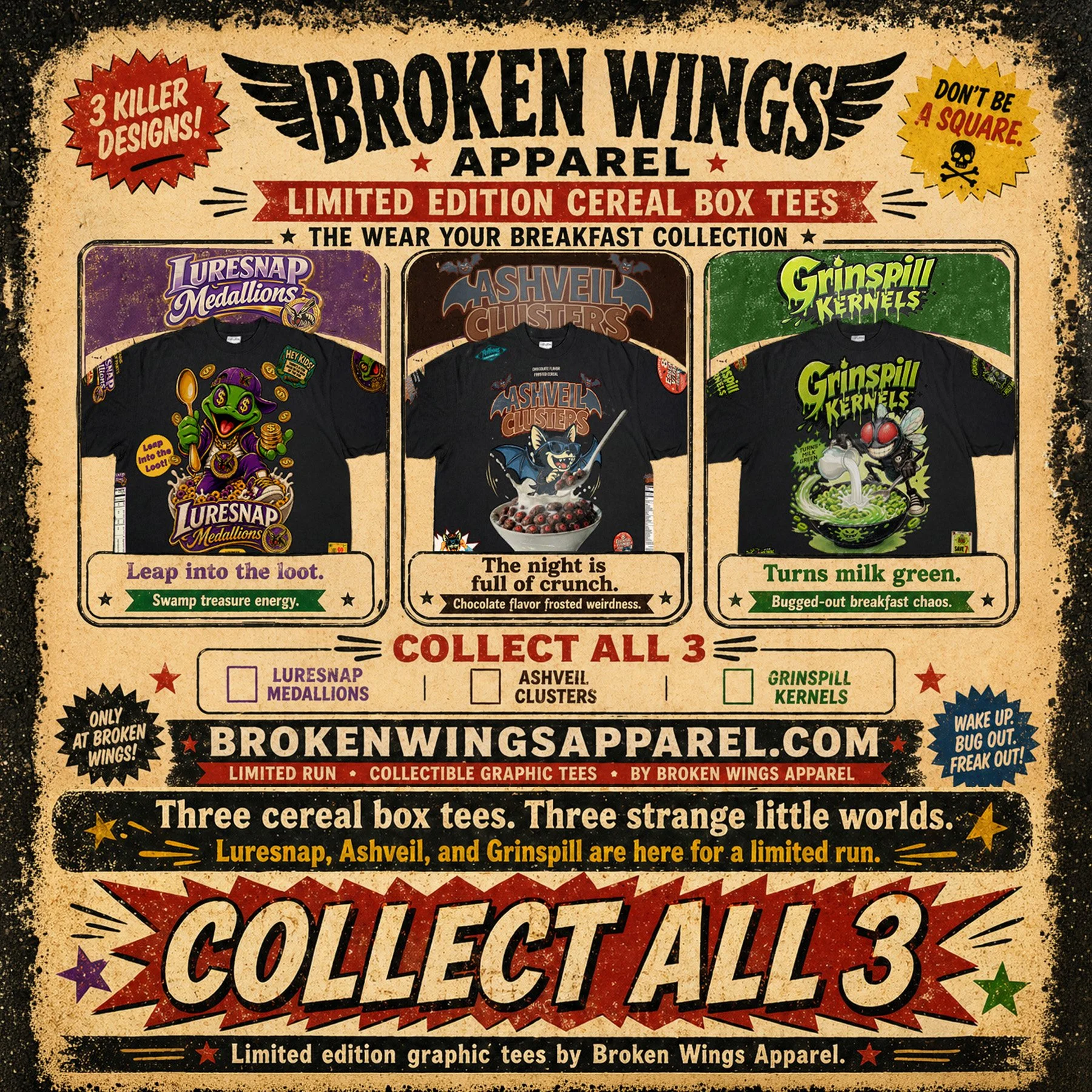 The Cereal Box Tee Collection Is Here!