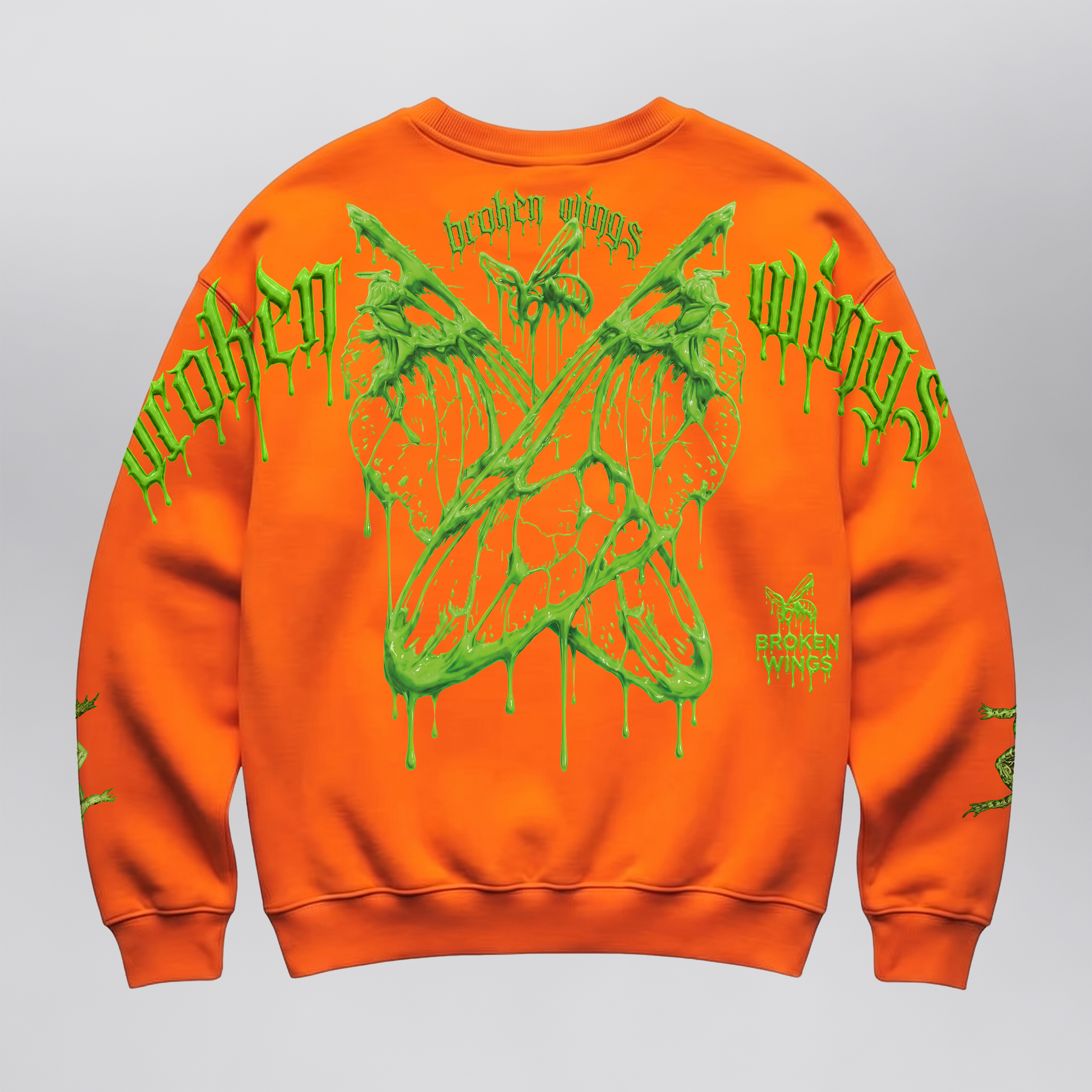 Flubber Ooze on Orange Crewneck XL Back.png