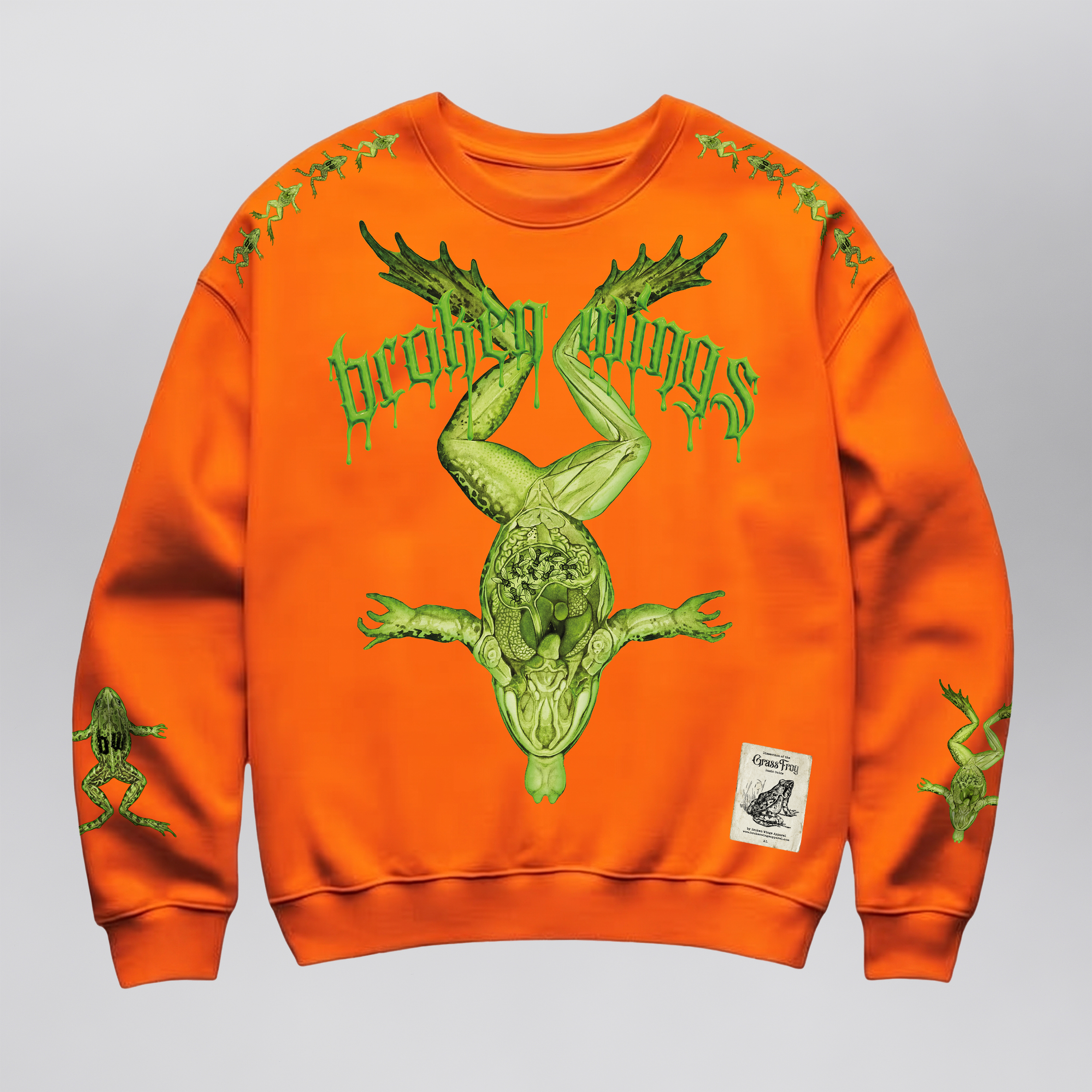 Flubber Ooze on Orange Crewneck XL Front.png
