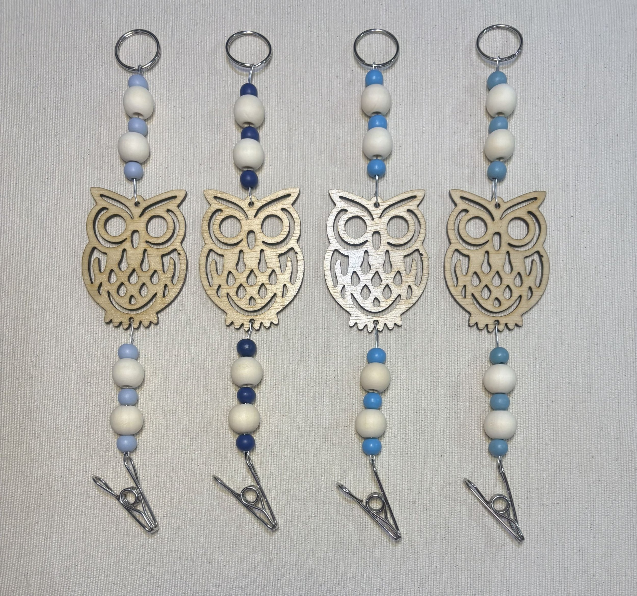 Owl with Blue Themed Beads