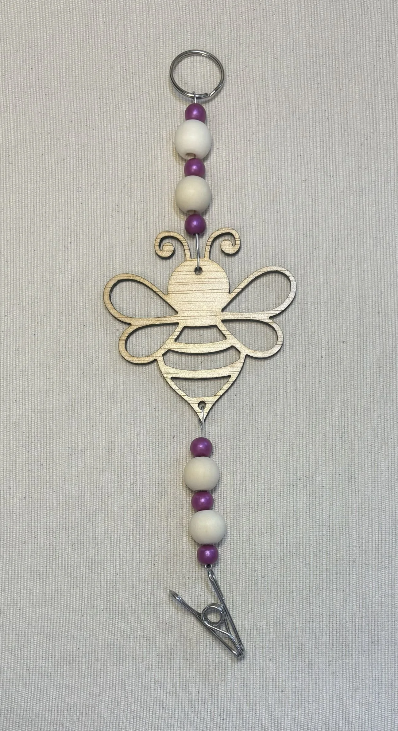 Bee Mozzie Coil Hanger with Hot Pink Metallic Beads