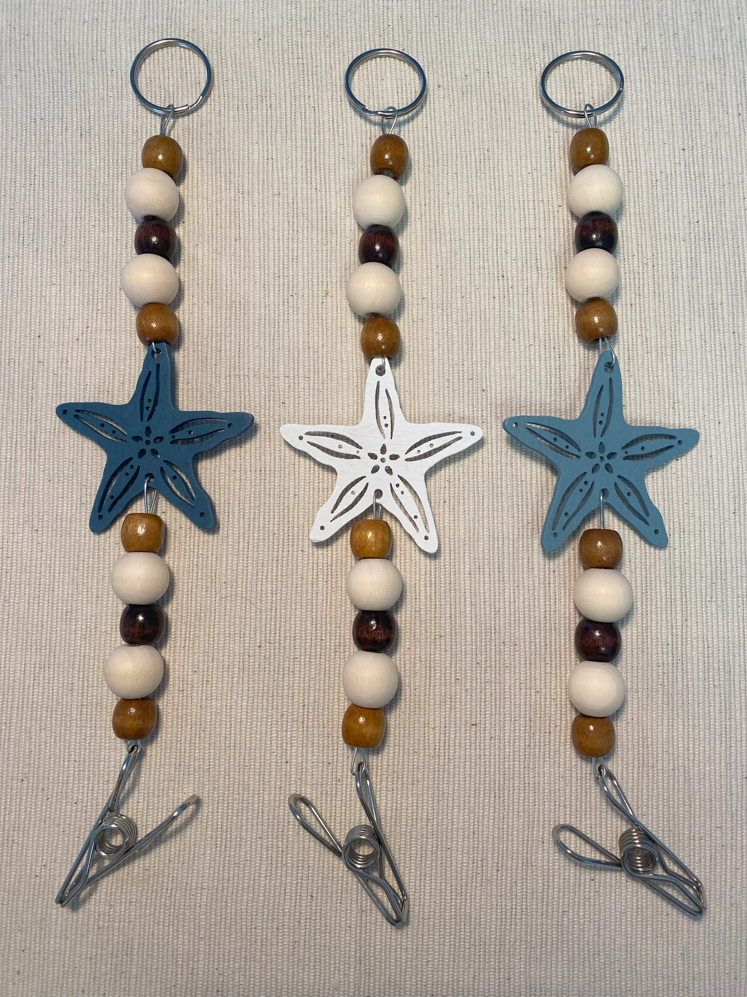 Starfish Mozzie Coil Hangers with Light Coffee Beads and a Dark Coffee Feature Bead