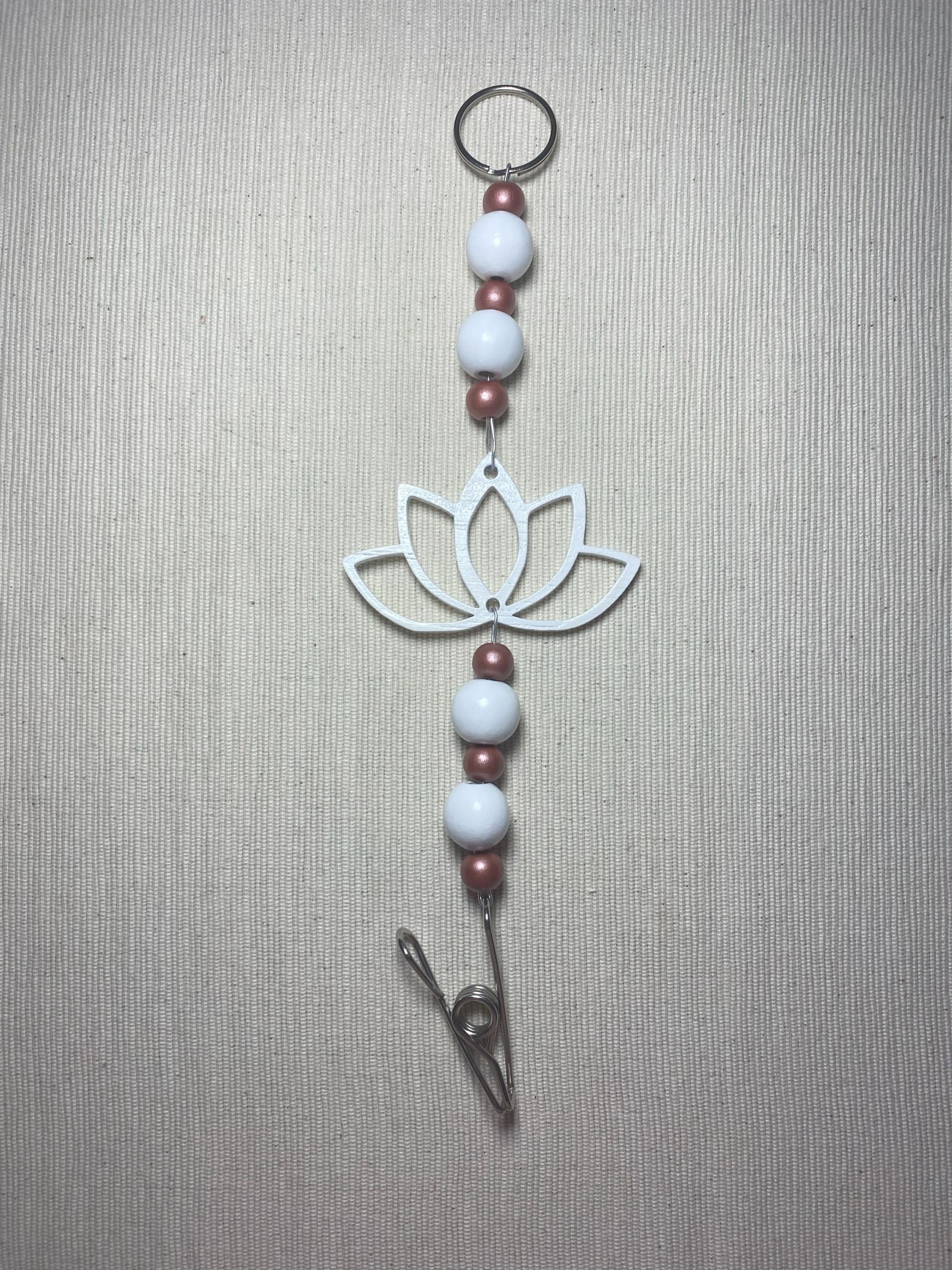 White Lotus Mozzie Coil Hangers with Metallic Beads