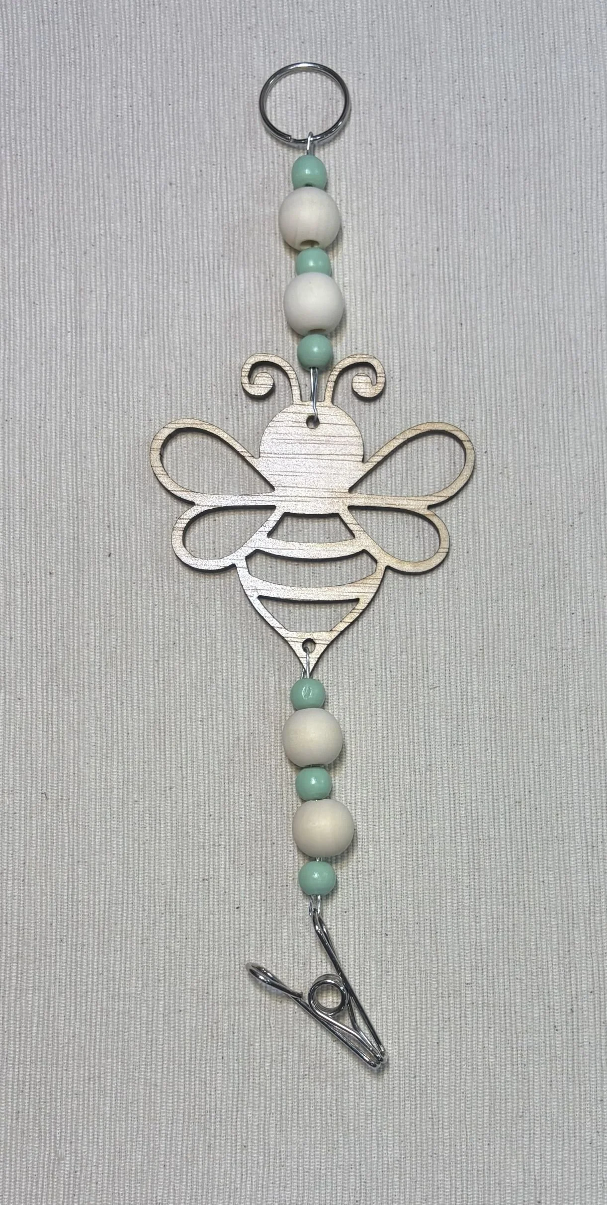 Bee Mozzie Coil Hanger with Mint Green Beads