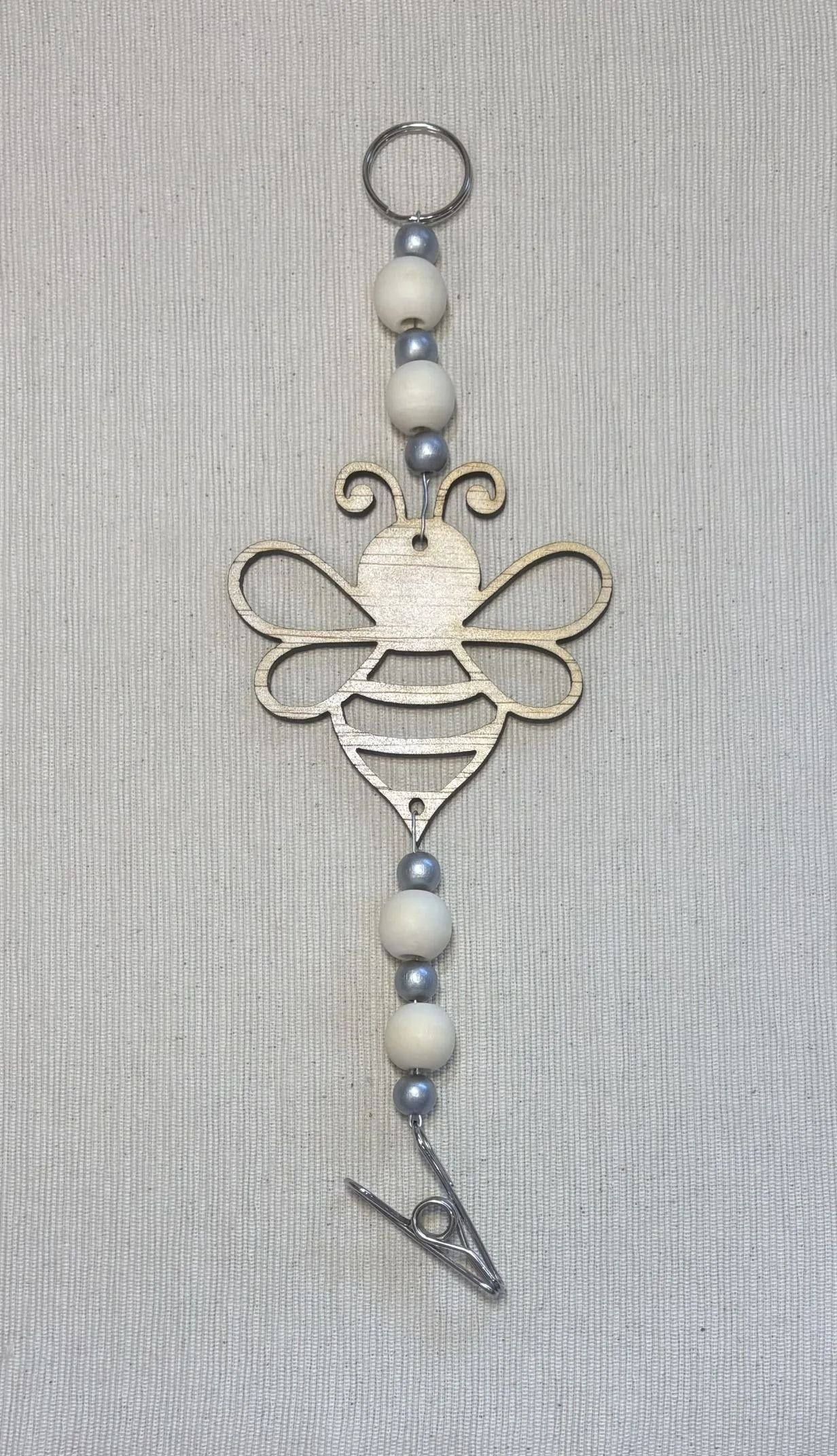 Bee Mozzie Coil Hanger with Silver Metallic Beads