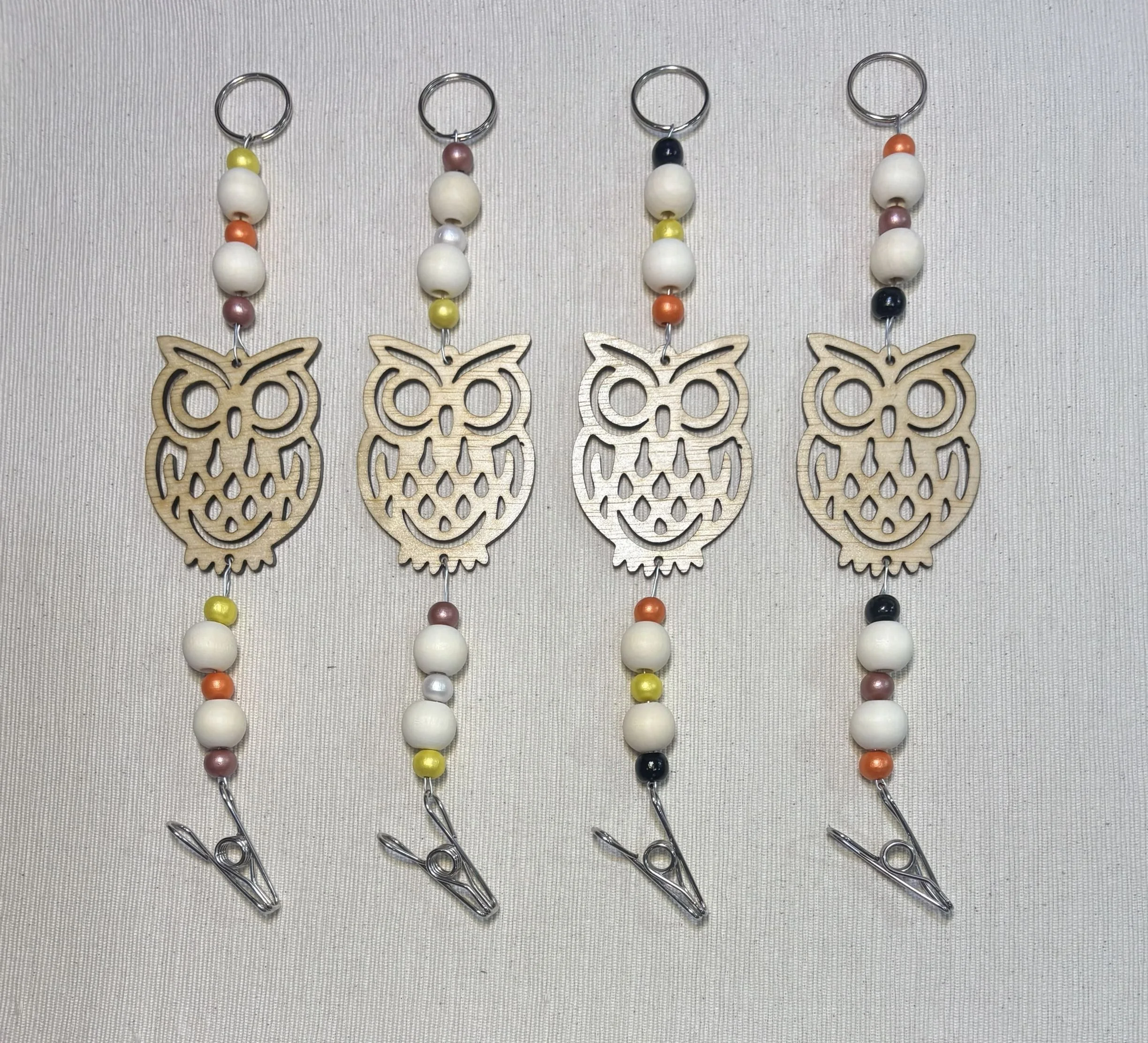 Owl with Mixed Metallic Beads