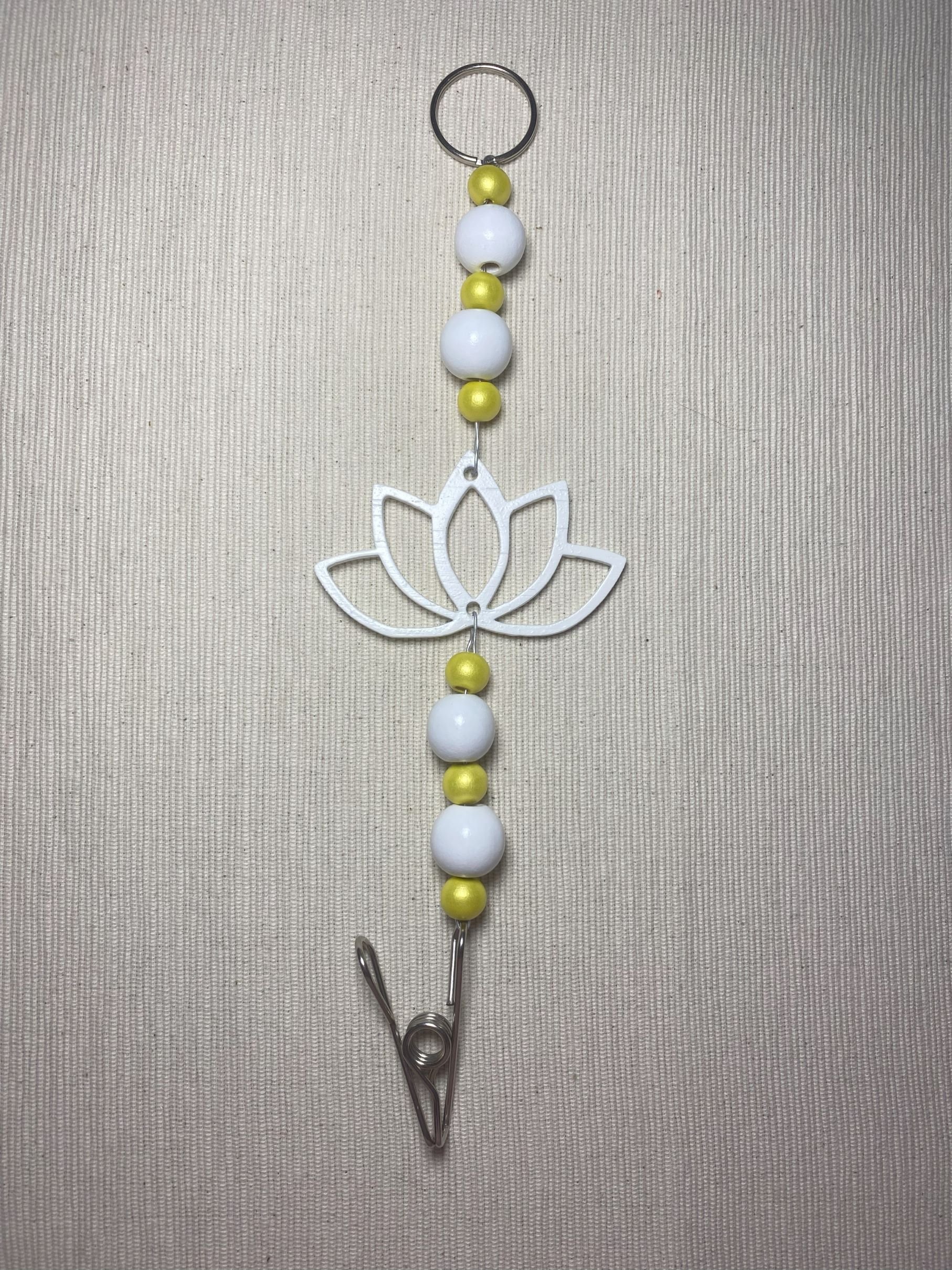 White Lotus Mozzie Coil Hangers with Metallic Beads