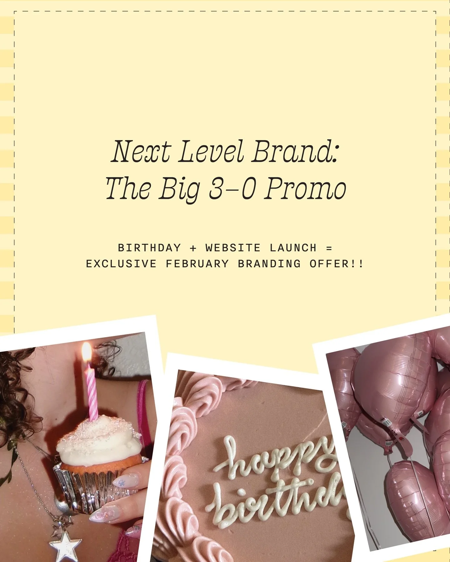 It&rsquo;s my birthday but I&rsquo;m giving something to you 🥳🫶🏻

SAVE $1000 when you book the Next Level Brand package this Feb. 🙌🏻❤️&zwj;🔥⚡️

Take $300 off the package
+ for the first 3 bookings another $700 worth of bonuses 😍😍

👉🏻 The Ne