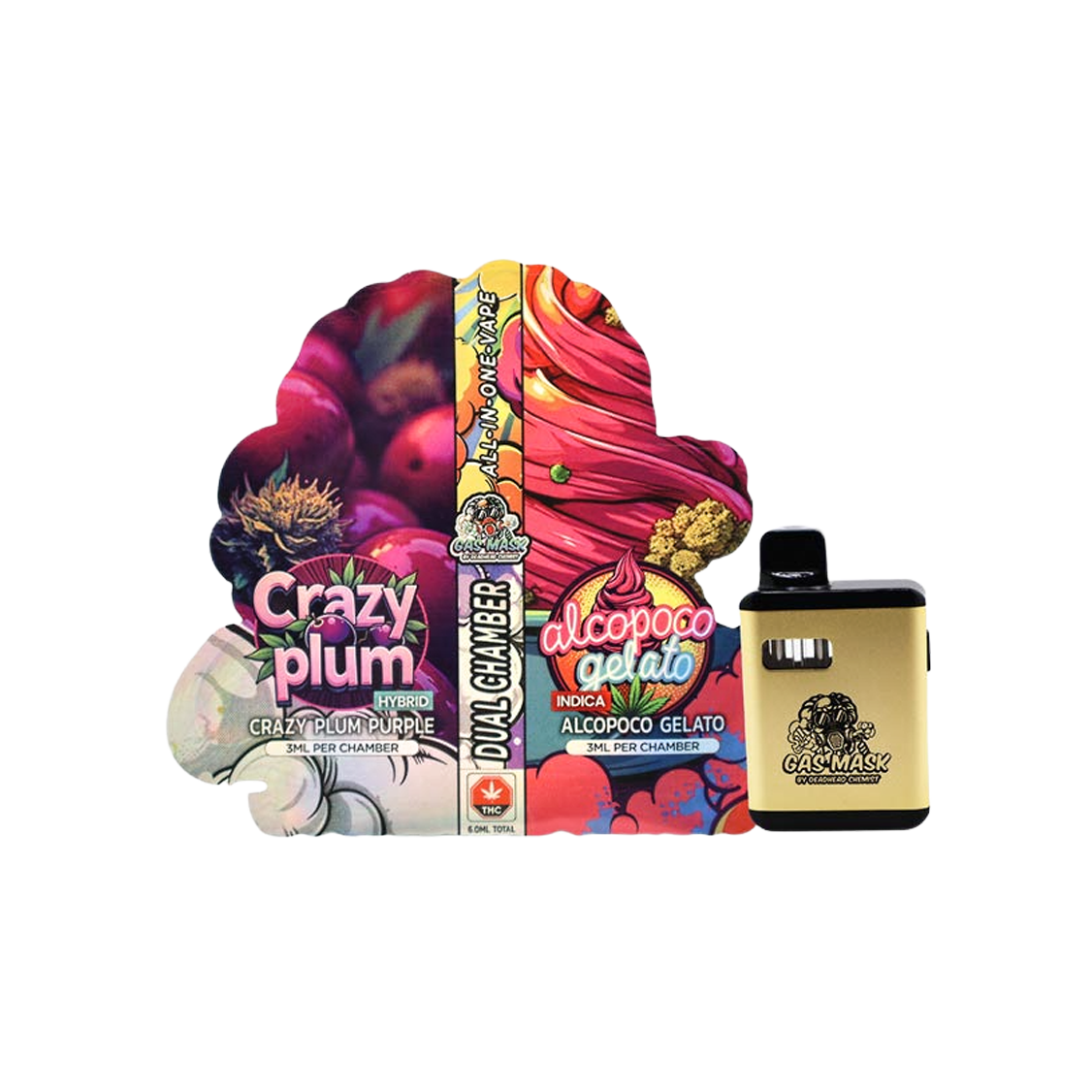 Monster "Gas Mask" Dual THC Disposable Vapes (6 Grams)
