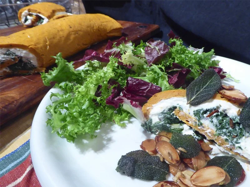 Pumpkin and Goat's Cheese Roulade