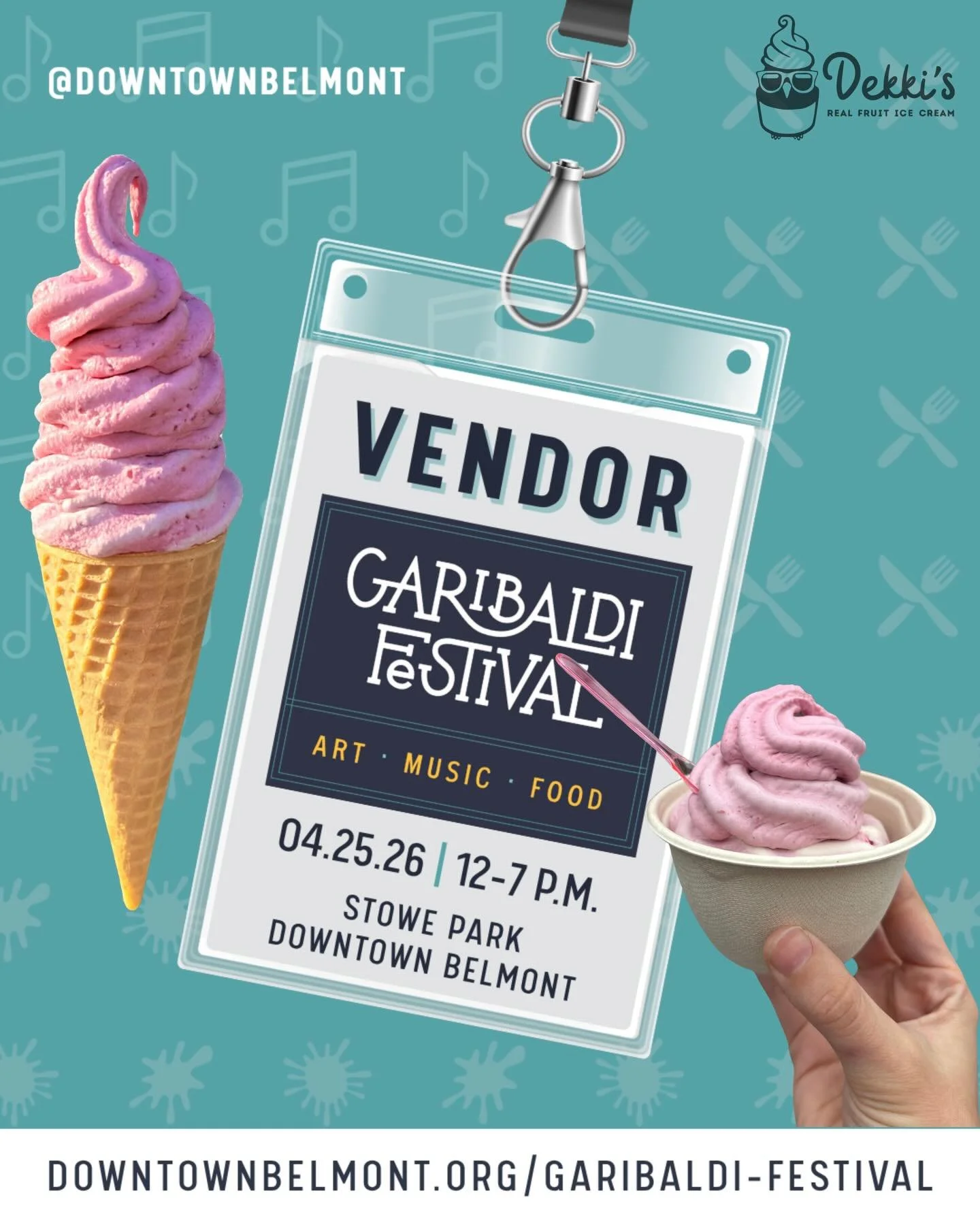 See you Saturday!

4/25/26
Garibaldi Festival. Downtown Belmont. 
12-7pm!

@downtownbelmont
