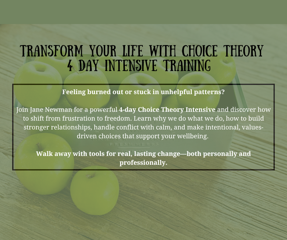Transform Your Life with Choice Theory - 4 Day Intensive Training (Stage 1)