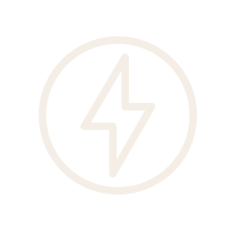 Black background with white circle containing a lightning bolt symbol.