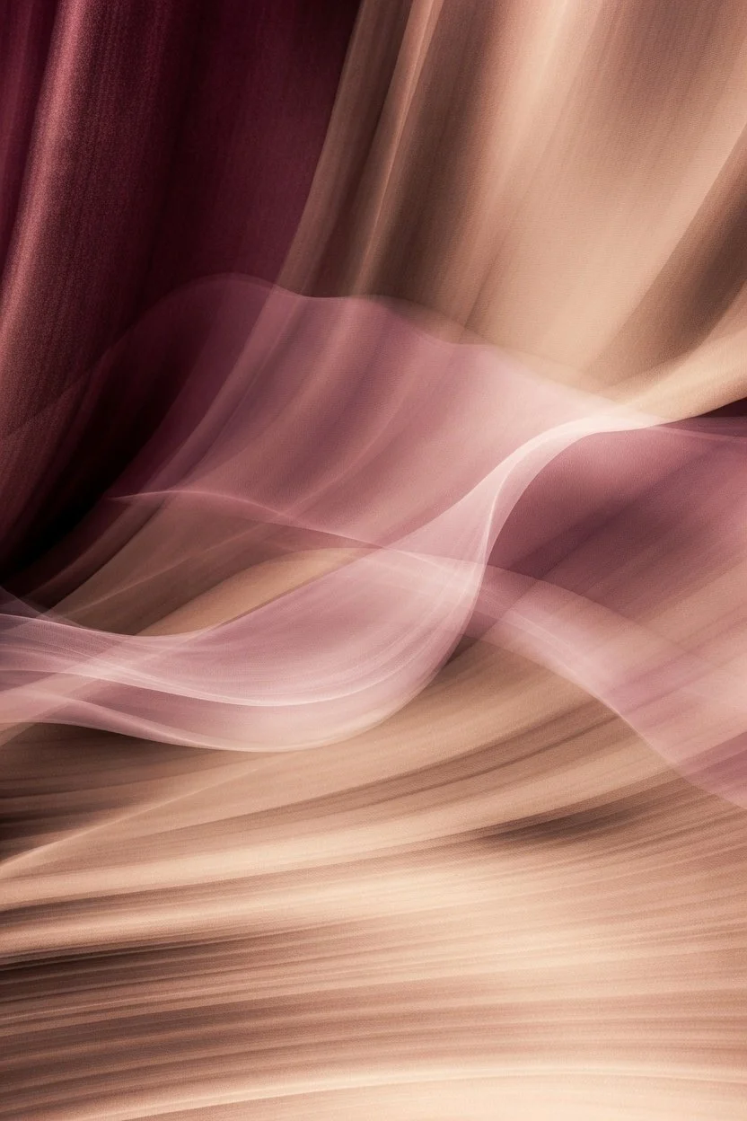 Abstract flowing lines in shades of pink, beige, and brown.