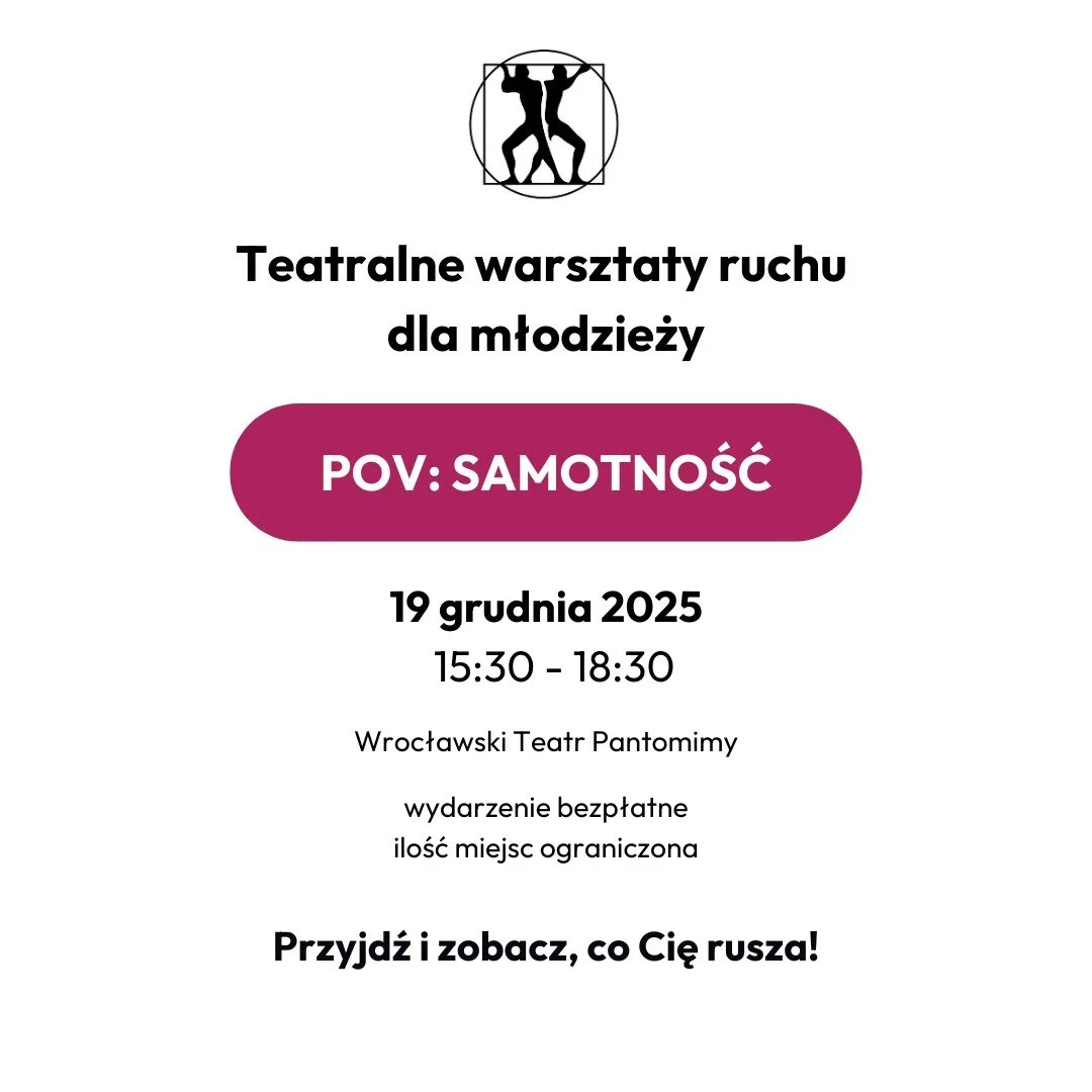 W piątek w dużej sali pr&oacute;b w Teatrze Pantomimy odbędzie się nietypowy warsztat. Bierzemy się za temat samotności, ale bez szkolnego analizowania. Liczy się gest, obraz i to, żeby wyrazić siebie.

Co będziemy robić? 
Zamiast teorii &ndash; dzia