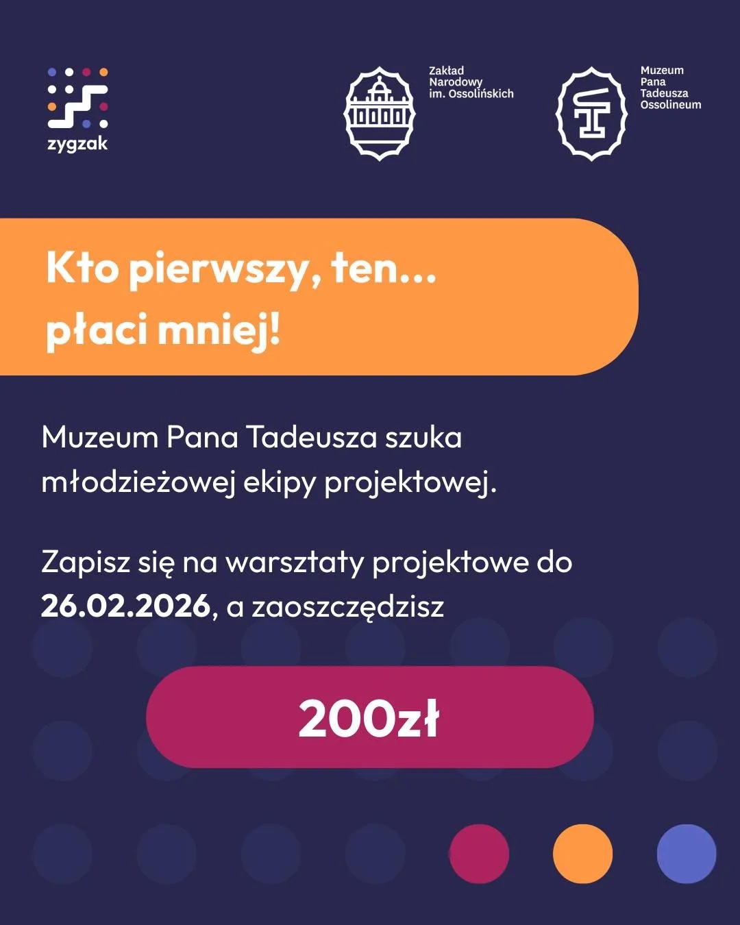 💡 To nie jest kolejny kurs

To projekt, gdzie Twoje pomysły trafiają przed dyrekcję Muzeum Pana Tadeusza.

Nie teoria - AKCJA
Nie symulacja - REALNE WYZWANIE
Nie sam - EKIPA 7 PROJEKTANT&Oacute;W

Czym się zajmiesz?
- Badania terenowe w muzeum
- Wyw