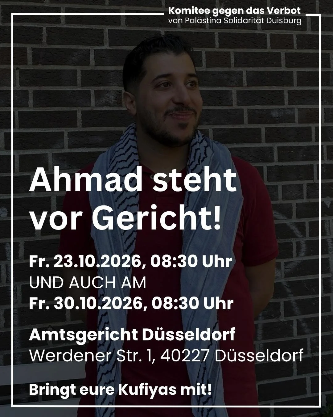 Zwei neue Prozesstage gegen Ahmad!