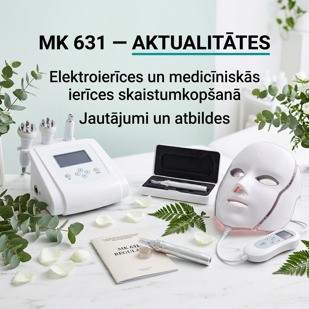 AKTUALITĀTES MK 631 "PAR ELEKTROIERĪČU UN MEDICĪNISKO IERĪČU IZMANTOŠANU SKAISTUMKOPŠANĀ UN KOSMETOLOĢIJĀ". JAUTĀJUMI UN ATBILDES.