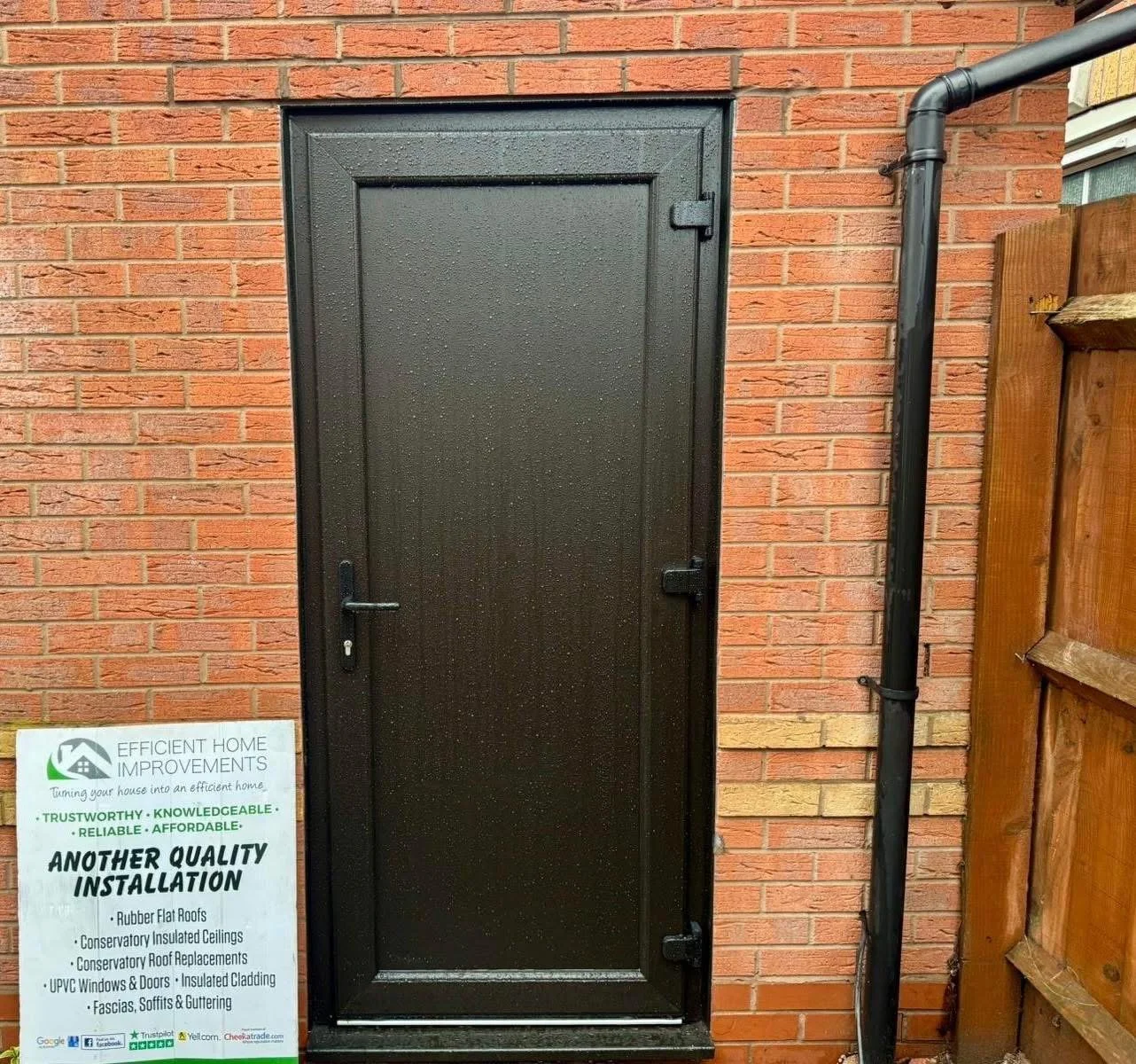 GARAGE SIDE UPVC DOOR BRICK OUT