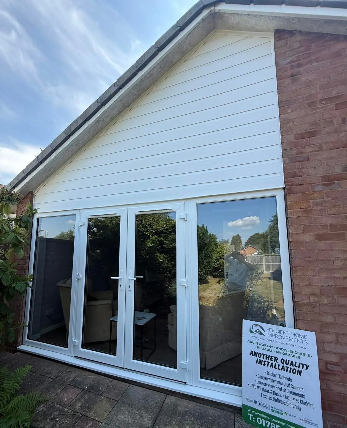 UPVC FRENCH DOOR &amp; WHITE SHIPLAP CLADDING INSTALLATION