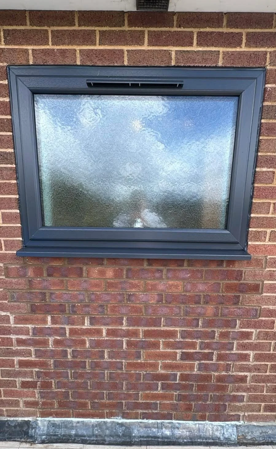 HALF BRICK UP HALF ANTHRACITE GREY UPVC WINDOW INSTALLATION