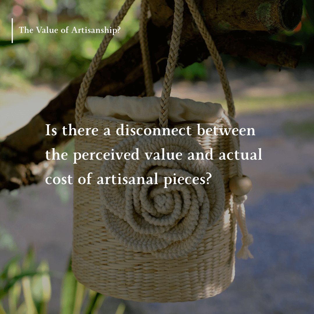 A banana fibre bag hanging from a tree