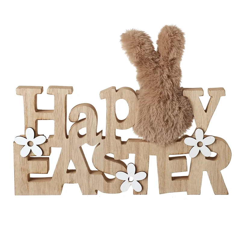 Whimsical Easter Bunny Wooden Sign