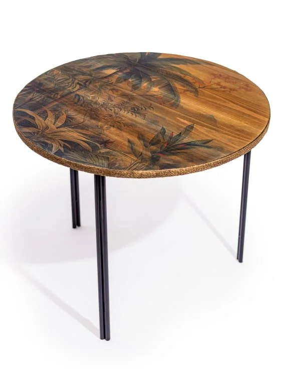 Tropical Landscape Round Coffee Table