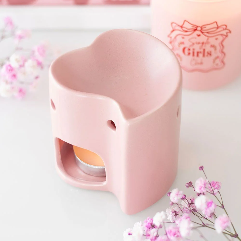 Pink Heart Ceramic Oil Burner