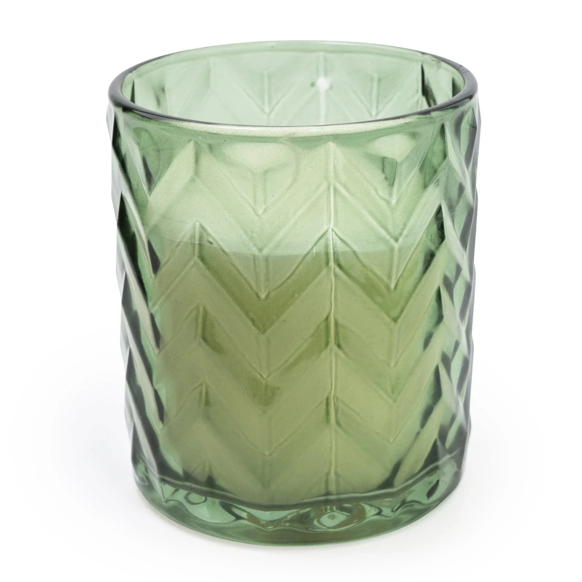 Chevron Green Glass Holder