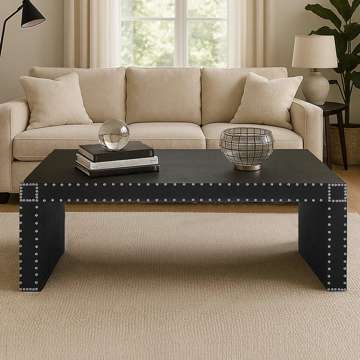 Silver-Studded Chic Coffee Table