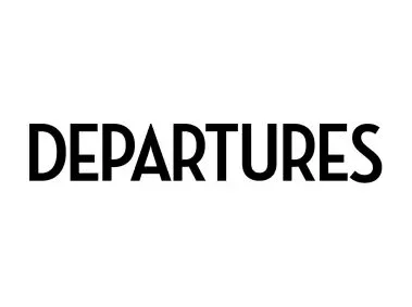 The word 'DEPARTURES' written in bold black capital letters on a white background.