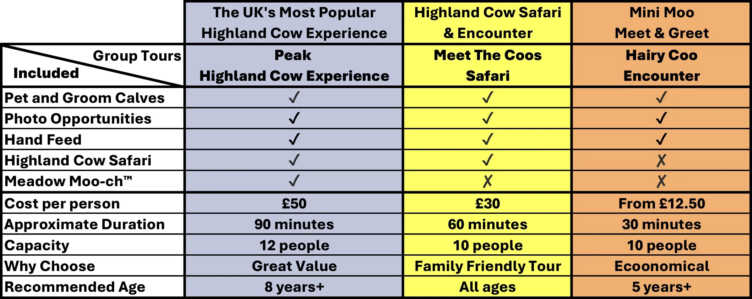 Compare UK Highland Cow Experiences
