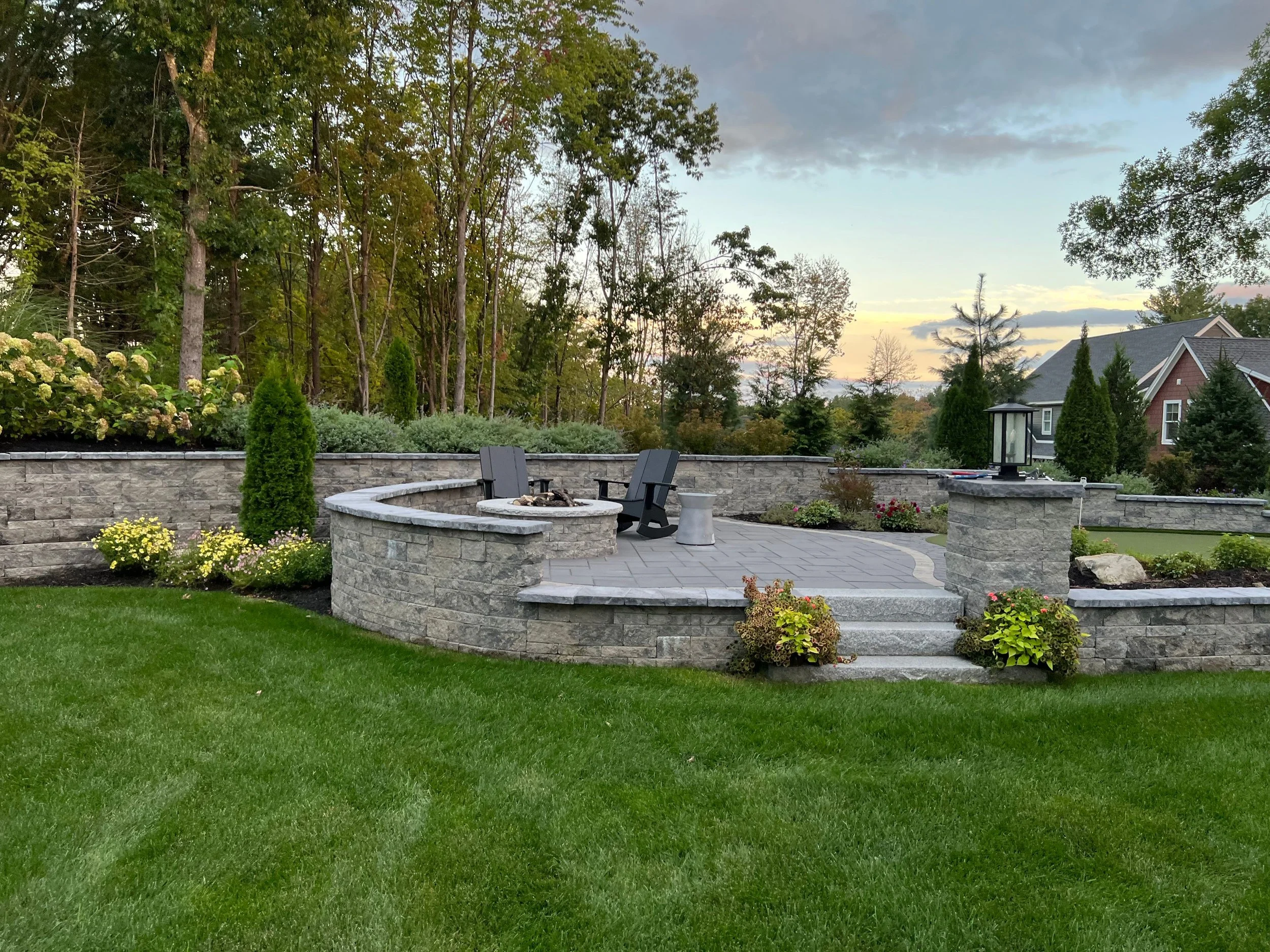 retaining wall and landscape design wellesley ma