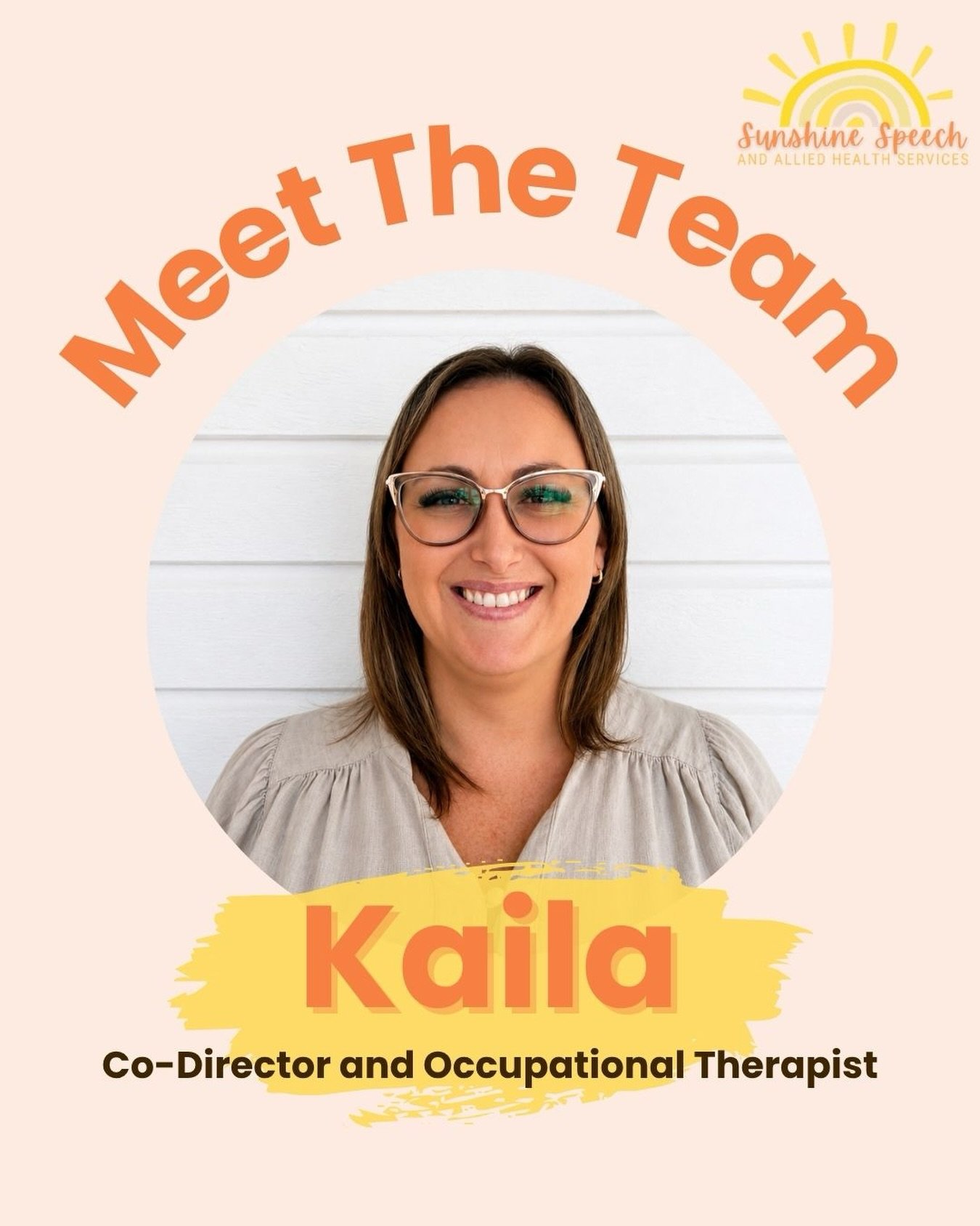 🌟 Meet the Team Monday! 🌟

We&rsquo;re so excited to introduce Kaila, Occupational Therapist and Co-Director of Sunshine Speech &amp; Allied Health. 👋☀️

Kaila brings a wealth of knowledge, warmth and experience to our team, with a strong passion 