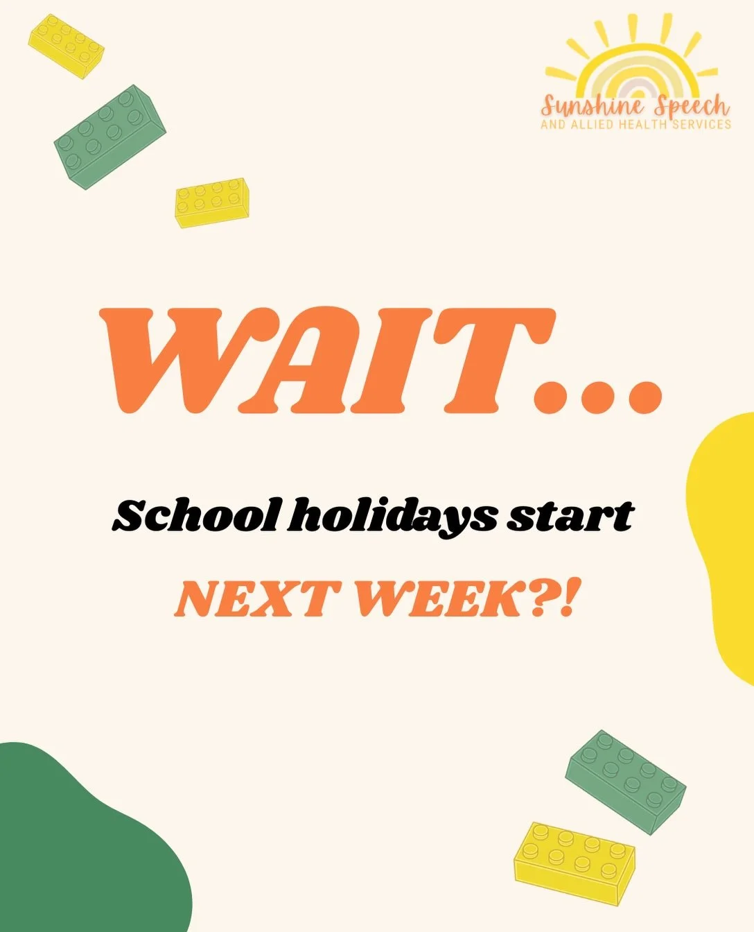 WAIT&hellip; school holidays start next week?! 👀🧱

Good thing Brick Builders is almost here! 💛

A fun school holiday group for kids aged 7&ndash;10 to build, connect &amp; create together ✨

📅 Mon 28 Sept | Wed 30 Sept | Wed 7 Oct
⏰ 10:00am&ndash