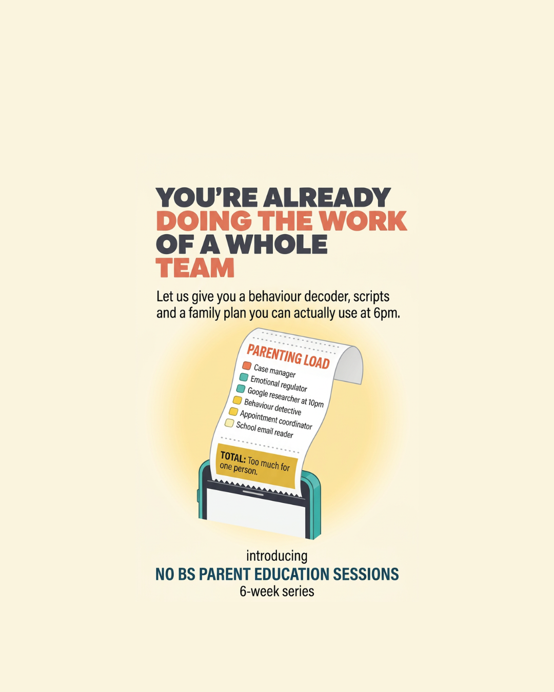 No BS Parent Education Sessions (6-week-series)