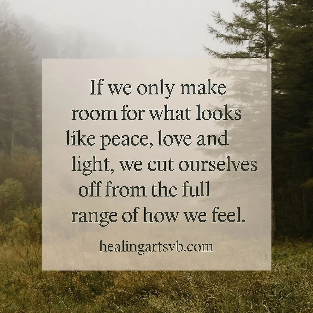 Many of us are taught only to express feelings that appear &ldquo;acceptable&rdquo; on the outside&mdash;calm, grateful, loving, or put together. 

The other emotions often get suppressed, like anger, confusion, numbness, or grief&mdash;those that fe