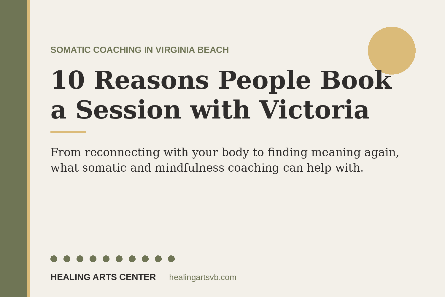 What Somatic Coaching with Victoria Can Help With: 10 Reasons People Book