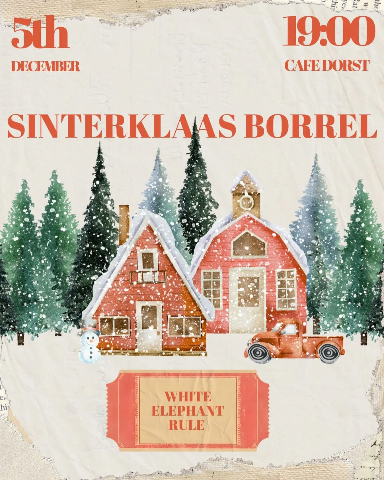 5 December is de dag 🎶 CASA is celebrating Sinterklaas! 

🗓️Fri, Dec 5 | 7 PM
📍 Caf&eacute; Dorst

In the spirit of the holiday, we will have a game of gift-exchange: White Elephant!🐘 Bring a small gift under &euro;10 and the funnier the gift the