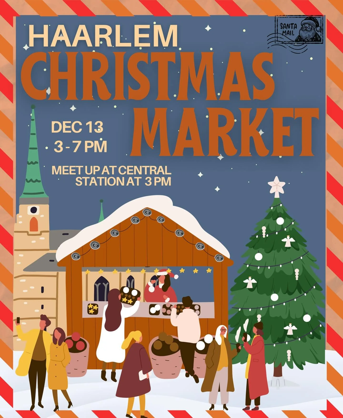 Let&rsquo;s wander around Haarlem&rsquo;s Christmas Market! ❄️🎄

🗓️ Dec 13 | 15:00&ndash;19:00
📍 Meet up at Amsterdam Centraal &mdash; Main hall, by the elevators.
🎟️ Train tickets aren&rsquo;t covered by CASA

We&rsquo;ll meet at 15:00 and hop o