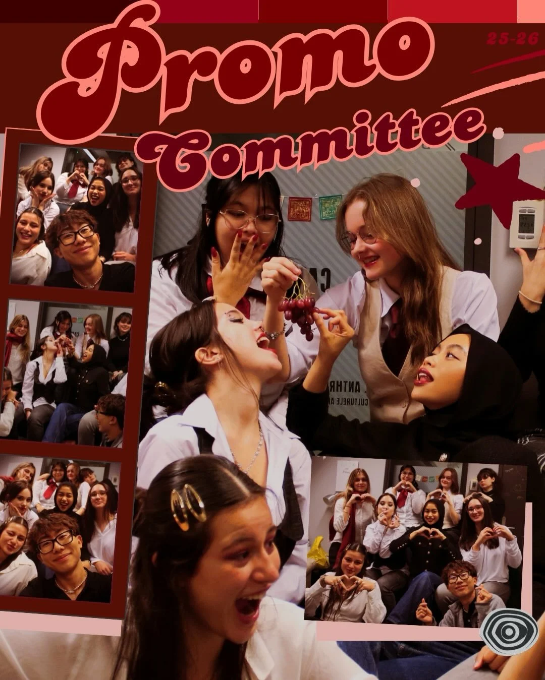 Promo Committee 2025-2026 ❤️👁️

Daren Neesken - Chair &amp; Promo Coordinator
Katarina Jelenjev - Designer
Julia - Designer
Johanne Thulstrup - Designer
Emma Hilgers - Editor
No&eacute;mie Faysse - Editor
Clara Cause - Editor
Isabel Tijdens - Design