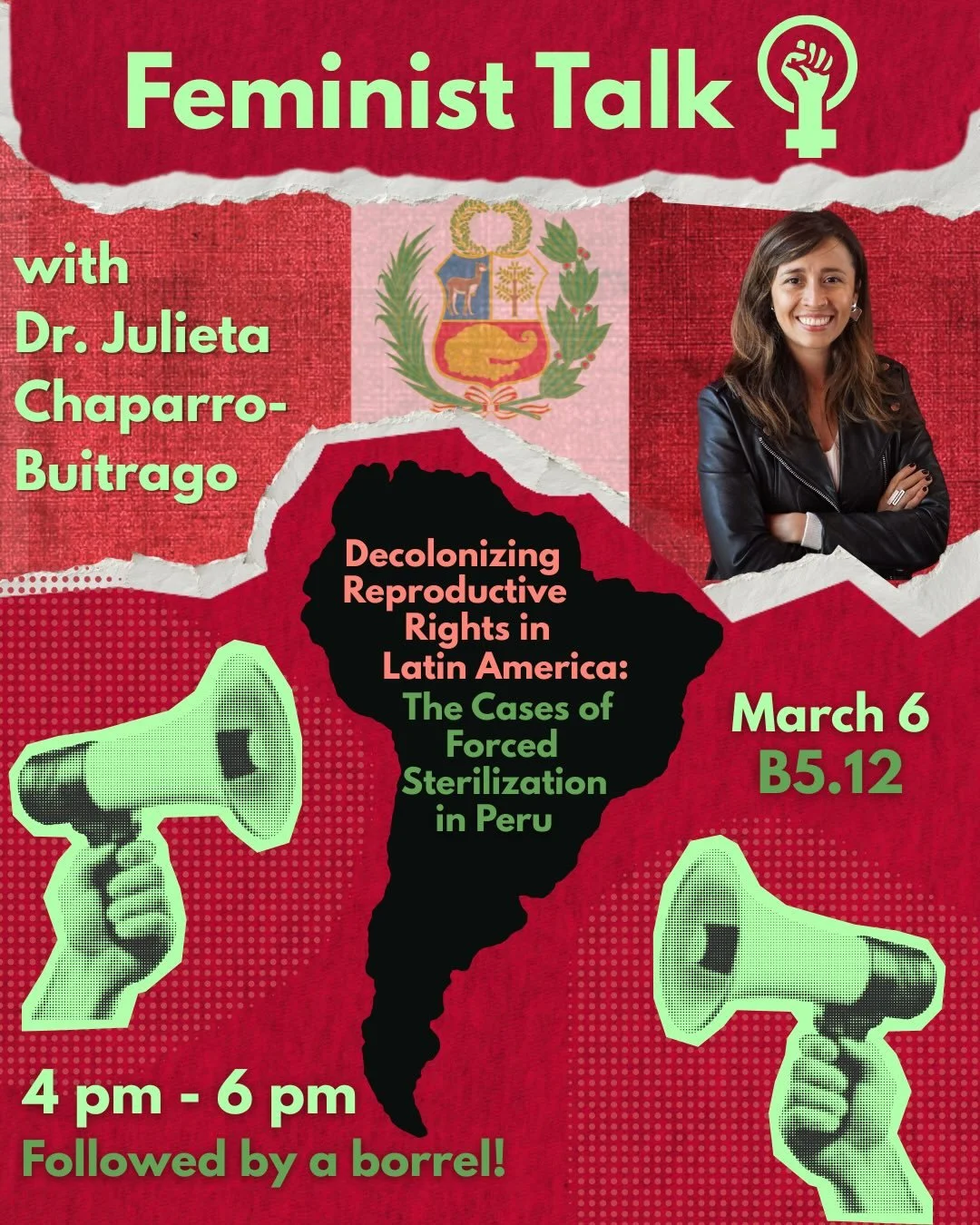 To celebrate International Women&rsquo;s Day, we&rsquo;ll be having a Feminist talk with Dr Julieta Chaparro-Buitrago where she&rsquo;ll be talking about the complexities of reproductive rights in Latin America.

🗓️ Friday, March 6
⏱️16:00-18:00
📍B