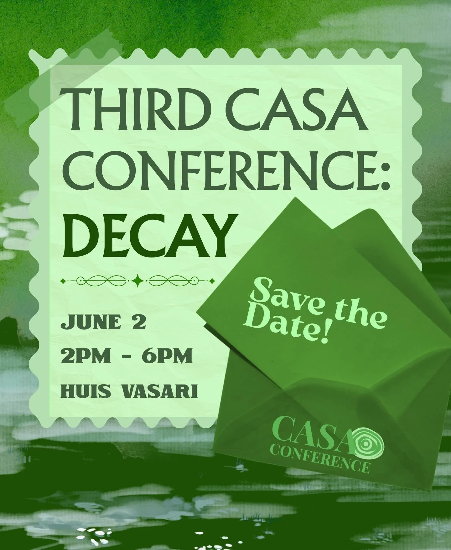 CASA&rsquo;s third conference of the year is coming up. This time with the theme: decay 🍂

On June 2 from 14:00 till 18:00, we&rsquo;ll be holding the last CASA conference of this year in Huis Vasari. You wouldn&rsquo;t want to miss the kinds of int