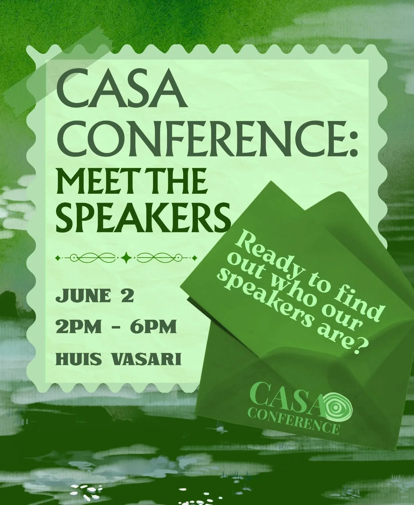 Join CASA for its last conference on the 2nd of June from 2pm-6pm in Huis Vasari!
During this conference, we&rsquo;re tackling the theme of &lsquo;decay&rsquo;. While it is often thought of as the end of a lifetime, decay can be found in all steps of