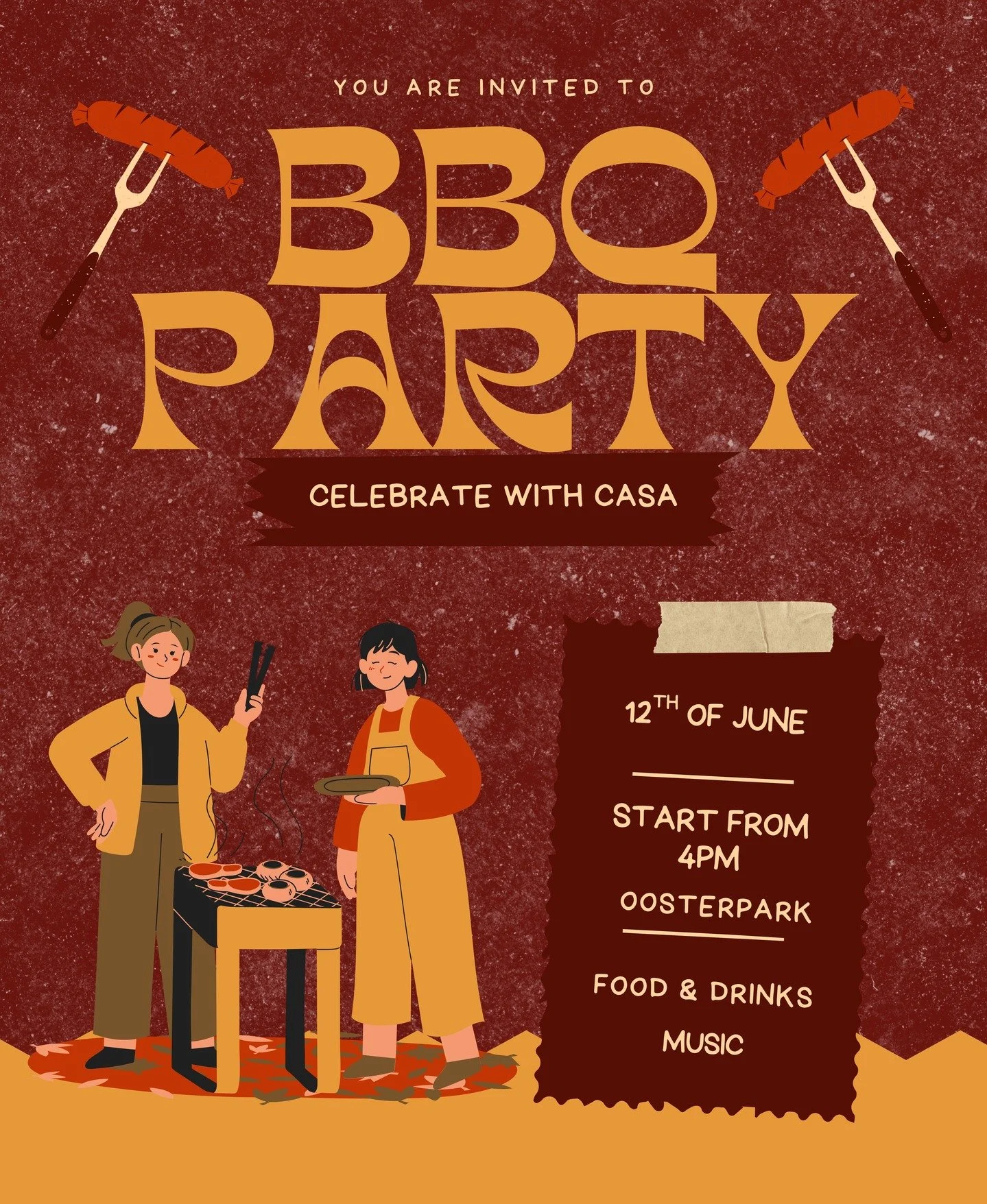 Join CASA on June 12th for our annual bbq! We&rsquo;ll be lighting it up in Oosterpark at 4pm with music, food and good vibes. Bring your friends to the second to last CASA social event of the year! 👁☀