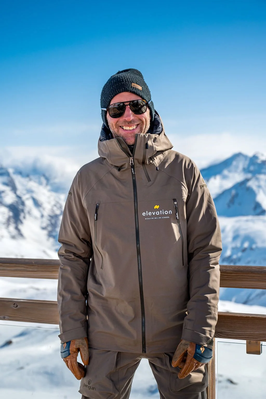 A close up portrait of ski instructor James Allen