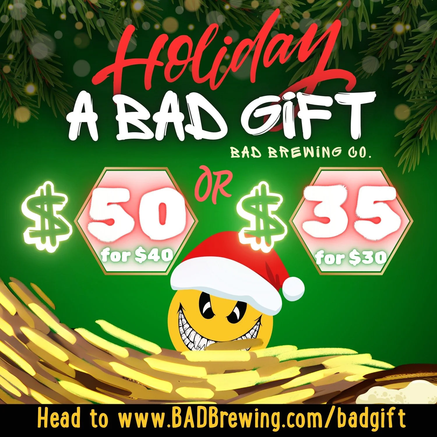 ✨ 𝗦𝗺𝗮𝗹𝗹 𝗕𝘂𝘀𝗶𝗻𝗲𝘀𝘀 𝗦𝗮𝘁𝘂𝗿𝗱𝗮𝘆 is here ✨

For a limited time only, you can now get a BAD deal on a BAD Gift Card. Head over to www.BADBrewing.com/badgift or click through our link-tree (in bio) to purchase yours for yourself or for a 