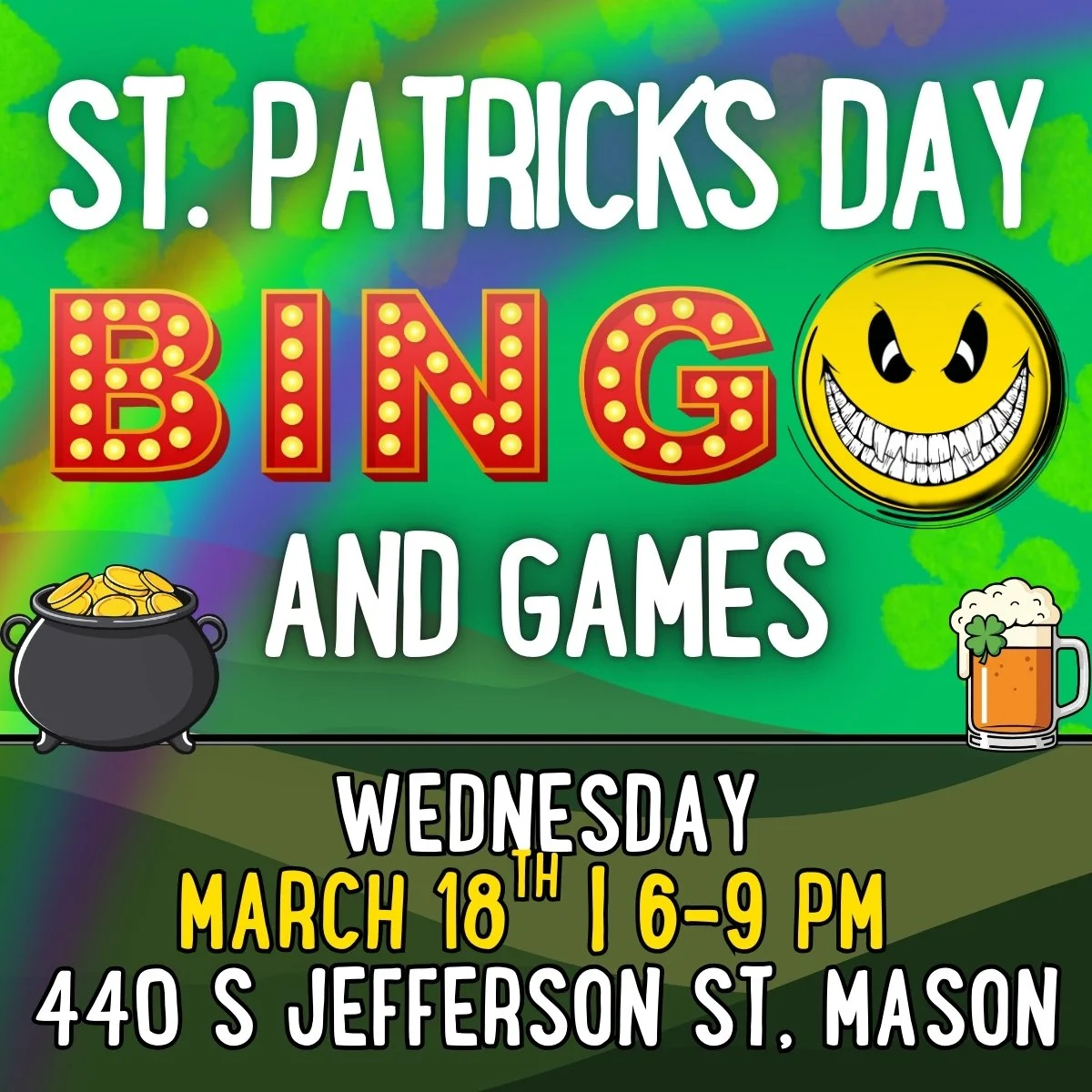 BINGO with Dusty is coming back for a special St. Patrick&rsquo;s Day edition on March 18th from 6-9pm! 🍀

Wear your best green and join us for classic BINGO, where the winner gets to choose the next song. Between rounds, we&rsquo;ll mix in skill-ba